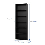 FOTOSOK 6-Tier Black Open Bookcase - Stylish Freestanding Display Storage for Home and Office FOTOSOK