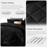 Newspin King Comforter Set Black - Bed in a Bag King Size 8 Pieces, All Season Bed Set, Fluffy Comforter Set with Sheets, Sheet Set Quilt Blanket, Pillowcases & Shams & Bed Skirt Newspin