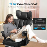 GTRACING Big and Tall Gaming Chair 400lbs Heavy Duty Office Chair with Footrest, High Back Pocket Spring Lumbar Support, Ergonomic Wide Comfy Seated Cushion for Lower Back Pain Relief, Earth-Black GTRACING