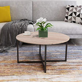 Round Coffee Table Sofa Table Kitchen Dining Tables Modern Leisure Tea Table Office Conference Pedestal Desk White HOMERECOMMEND