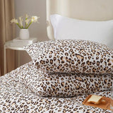 mixinni Black Brown Leopard Print Comforter Set Queen Size Women Ultra Soft Wildlife Animal Cheetah Print Comforter Men Abstract Bedding Set with 2 Pillowcases for All Seasons-Queen Size mixinni