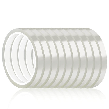 10 Rolls Heat Transfer Tape , High Temp Tape for Sublimation Transfer Tape for T-shirts, Coffee Cups, Heat Resistant Tape for Heat Press Tape Powder Coating, No Residue Transparent, 0.39-inch x 108 ft Mckanti