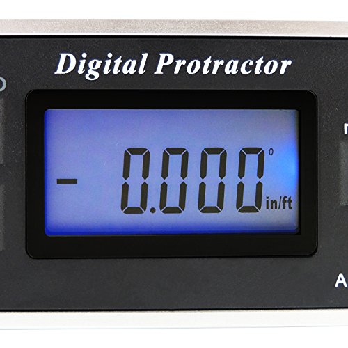 Digital Angle Finder Magnetic Protractor Inclinometer Angle Level Meter Angle Finder Tool Digital Protractor Bevel Gauge for Woodworking,Table Saw,Construction V-Groove 0~360 degree with Back - WoodArtSupply