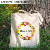Nuberlic Floral Embroidery Kit for Beginners Cross Stitch Kits- Complete Starter Set with Hoop, Pre-Printed Fabric, Threads & Needles