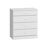 Prepac Astrid Simplistic 4-Drawer Dresser for Bedroom, Functional Bedroom Dresser Chest of Drawers 16" D x 30" W x 36.25" H, White, WDBR-0401-1 Prepac