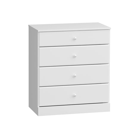 Prepac Astrid Simplistic 4-Drawer Dresser for Bedroom, Functional Bedroom Dresser Chest of Drawers 16" D x 30" W x 36.25" H, White, WDBR-0401-1 Prepac