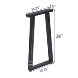 Taelakeni 28 Inch Metal Table Desk Legs, Heavy Duty Industrial Style Dinning Table Leg with Adjustment Feet Pads, Trapezoid Taelakeni