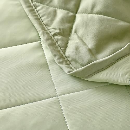 EVOLIVE Elastane Diamind Quilted All Season Light Weight Single Reversible Cooling Quilt/Comforter (Green, Twin) EVOLIVE