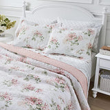 Laura Ashley - Twin Quilt Set, Soft Cotton Bedding with Reversible Design, Lightweight Bedding for Year Round Comfort, 2 Piece Bed Set with Matching Pillowcase (Honeysuckle Pink) Laura Ashley