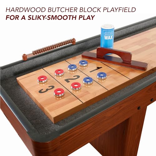 Hathaway Challenger Shuffleboard, Dark Cherry, 9-Feet - WoodArtSupply