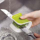 Joseph Joseph BladeBrush Knife and Cutlery Cleaner Brush Bristle Scrub Kitchen Washing Non-Slip, One Size, Green Joseph Joseph