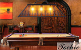 Tochic Vintage 3-Light Pool Table Light Pendant with Tiffany-Style Printed Shade for Game Room 7 ft/8 ft/9 Feet Snooker Billiards Light Man Cave Club Kitchen Island Bar Game Dinning Room TOCHIC