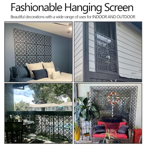 Stepstall 12 Pcs PVC Hanging Room Divider,Thick Decorative Flower Design Room Divider Partitions Panel Screen for Decorating Bedroom Dining Kitchen Office Studio Restaurant Hotel Decor Stepstall