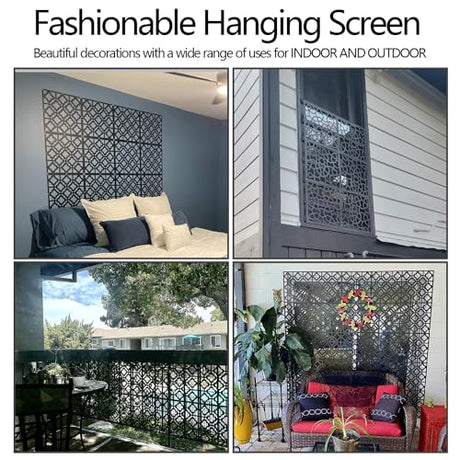 Stepstall 12 Pcs PVC Hanging Room Divider,Thick Decorative Flower Design Room Divider Partitions Panel Screen for Decorating Bedroom Dining Kitchen Office Studio Restaurant Hotel Decor Stepstall