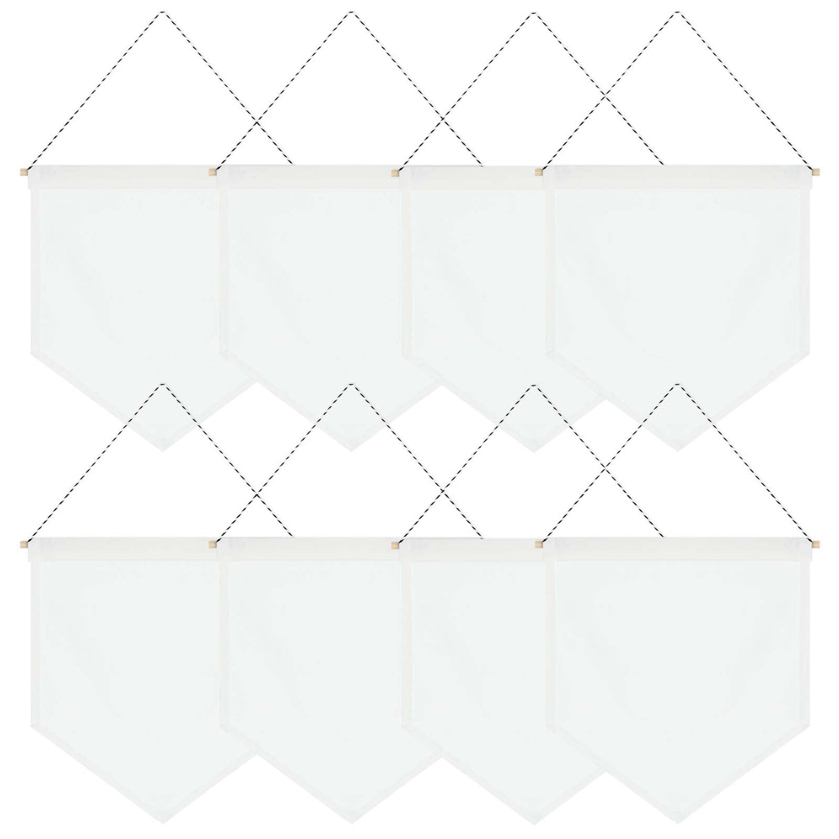 FVIEXE 8PCS Canvas Banner Blank, White Canvas Banners with Wooden Dowel, Enamel Pin Wall Display Banner Holder for Enamel Pins Lapels Badges Buttons Patches Collection, 26 x 30cm FVIEXE