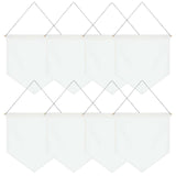 FVIEXE 8PCS Canvas Banner Blank, White Canvas Banners with Wooden Dowel, Enamel Pin Wall Display Banner Holder for Enamel Pins Lapels Badges Buttons Patches Collection, 26 x 30cm FVIEXE