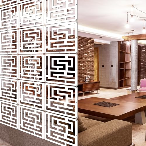 Lchen Hanging Room Divider Panel,10 Pieces Hanging Wall Divider Room Partition Wood-Plastic Thick Hanging Panel Screen Home Office Decoration(ML-S-10Panels) Lchen