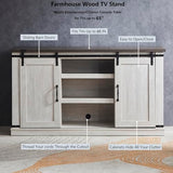 FAVSH Farmhouse TV Stand for 65 inch Television Stand, Entertainment Center with Storage Cabinet and Sliding Barn Doors & Adjustable Shelves, Rustic Media Console Table for Living Room FAVSH