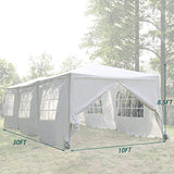 10'x30' White Outdoor Gazebo Canopy Tent Canopy Wedding Party Tent Waterproof Camping Gazebo BBQ Shelter Pavilion 8 Removable Walls -8 PayLessHere