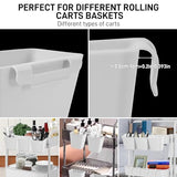 LEZIOA 5 Pack Hanging Cup Holders, Multipurpose Rolling Cart Accessories Utility Cart Accessories For Art & Craft Supplies, Space Saving Hanging Storage Basket Pencil Holder Makeup Organizers (White) LEZIOA