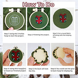 Highkick Christmas Embroidery Kits for Beginners, 6 Mini Craft Gift Kit, Santa, Snowflake, Christmas Tree