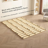 LOBOTOU Queen Size Foldable Wood Bed Slats, Breathable Wooden Mattress Support Base, Japanese Tatami Floor Bed Frame for Guest Bedroom, Easy to Store (Queen (U.S. Standard)) LOBOTOU
