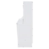 Bekeknlny Queen Size Murphy Bed with Hydraulic Lift & Desk Design, Wood Wall Bed Muti-Functional Designed for Guest Room Home Office (White/H, Queen) Bekeknlny