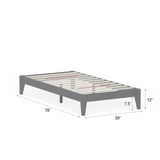 ComfIQ Solid Wood Platform Bed with Outset Legs (No Headboard) – Durable Frame, Easy Assembly, Ample Underbed Storage – Twin Size, White ComfIQ