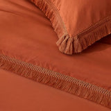 Andency King Size Comforter Set Burnt Orange, 3 Pieces Boho Terracotta Soft Lightweight Bedding Comforter Sets, Rust Tassel All Season Bed Set (104x90In Comforter & 2 Pillowcases) Andency
