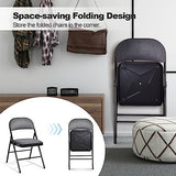 Giantex 4-Pack Folding Chairs, Fabric Dining Chair Set with Metal Frame, Padded Seat and Back, Non-Slip Foot Pads, Foldable Event Chairs, Party Chair Set for Home Office, Guest Room, Conference Room Giantex