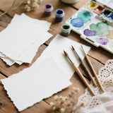 30 Sheets Drawing Paper, 300 GSM Thick Textured Cotton Painting Paper - 4 x 6 Inch Deckled Edge Handmade Paper for Painting, Calligraphy, Wedding Invitations, Greeting Cards, DIY Crafts EllaYIDOI