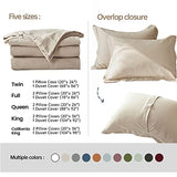 Simple&Opulence French Linen Duvet Cover Set 78" x 86"- 3 Pieces (1 Comforter Cover,2 Pillowcases)- Natural Flax Cotton Blend-Solid Color Breathable Farmhouse Bedding-Linen/Beige, Full Simple&Opulence