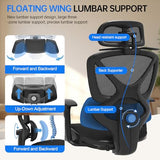 Freepub Ergonomic Mesh Office Chair, Home Desk Chair Comfy with Adjustable Lumbar Support 3D Headrest and Armrests, Reclining Big and Tall High Back Computer Gaming Chairs for Man Women, 350lbs Black Freepub