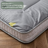 MAXYOYO Grey Triangle Futon Mattress, Padded Japanese Floor Mattress Quilted Bed Mattress Topper, Extra Thick Folding Sleeping Pad Breathable Floor Lounger Guest Bed for Camping Couch, Full MAXYOYO