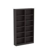 Home Square Espresso Tall 12-Shelf Double Wide Solid Wood Bookcase - Set of 2 Home Square