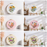 Offizon 3 PCS Embroidery Kit for Beginners - Cross Stitch DIY Craft Set, Flower Embroidery Accessories & Hoop Included, Hand Embroidery Kit for Adults Stitching Sewing Kit Gift | FlowerB Patterns