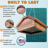 Premium Upside Down Bird Suet Feeder for Woodpeckers | Weather Resistant Cedar Wood, Durable Hardware, Long Lasting Hanging Wild Bird Feeder | Made ONWRD