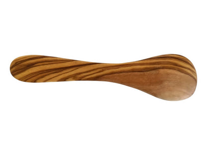 Handcrafted Olive Wood Spoon for Coffee and Baby Feeding, Natural Wood Grain