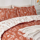Bedsure Twin/Twin XL Comforter Set - Terracotta Bed Set, 2 Pieces Cute Floral Bedding, 1 Soft Reversible Botanical Flowers Comforter and 1 Pillow Sham Bedsure