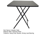 Walbest Foldable Dinner Table for 4, Square Solid MDF 4 Persons Home office Study Computer Desk Home Improvement Black Walbest