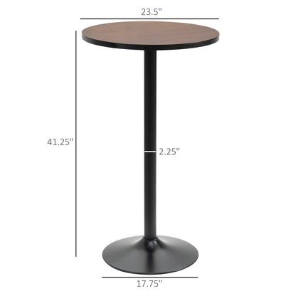 Rustic Industrial 42" Round Bar Table with Weathered Elm Wood Top and Sturdy Metal Base