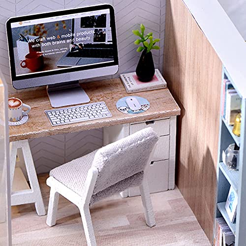 CUTEBEE DIY Dollhouse Miniature with Furniture, DIY Wooden Dollhouse Kit Plus Dust Proof and Music Movement, Creative Room for Valentine's Day Gift Idea(Cozy Time) CUTEBEE