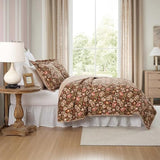 Laura Ashley - Twin Quilt Set, Reversible Cotton Bedding with Matching Sham, Lightweight Home Decor for All Seasons (Marta Brown, Twin) Laura Ashley