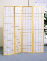 SQUARE FURNITURE Panel Shoji Screen Room Divider 3-10 Panel (4 Panel, Black, White, Cherry, Natural) SQUARE FURNITURE