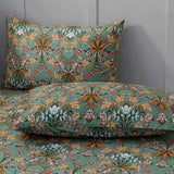 Faincy Bohemian Duvet Cover King Size - Boho Paisley Green Floral Pattern Printed Microfiber Comforter Cover Set - 3PC 90 X 104 Soft and Lightweight Quilt Cover, Retro Farmhouse Style for Women Men Faincy