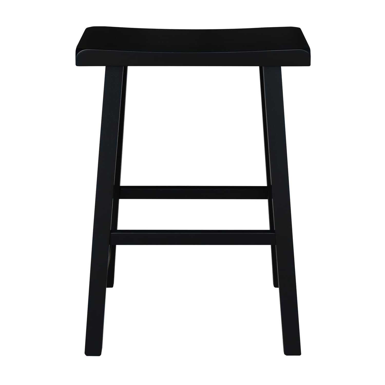 International Concepts 24-Inch Saddle Seat Barstool, Aged Black - WoodArtSupply