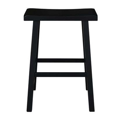 International Concepts 24-Inch Saddle Seat Barstool, Aged Black - WoodArtSupply