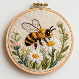 DIY Punch Needle Kits Yellow Bee in Flowers Easy for Beginners Embroidery Starter Set with Hoop Stress Relief Craft Hobby and Home Decor 20x20cm-3