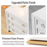 Huuger 23.6 Inch Night Stand with Charger Station and USB-C Port, 3 Drawer Nightstand, Larger Wider Bedside Table, Modern Side End Table, for Bedroom, White Nightstand Huuger