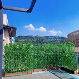 Artificial Bamboo Tree Privacy Fence, Faux Bamboo Plant Partition Screen With Wooden Base, For Greenery Wall Backdrop, Landscaping, Room Dividers, Indoor Outdoor Decor(1m/3.2ft,120cm/47.2in-22 pole) GZHERVICES
